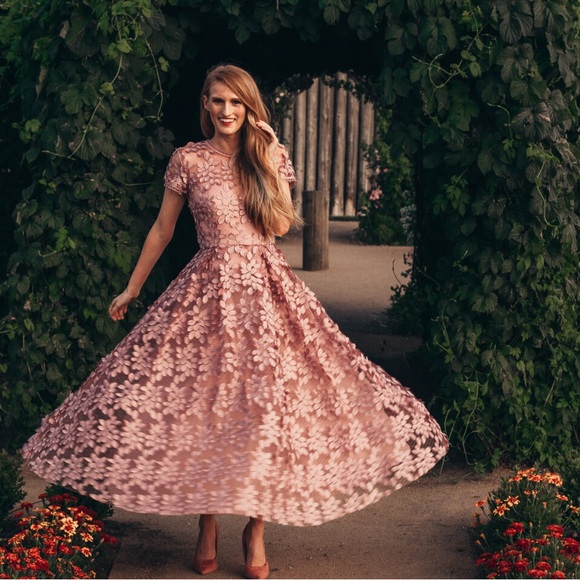 NWT BHLDN Virdia Lace Appliqué Floral Midi Dress Anthropologie - Picture 4 of 11